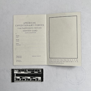 Reproduction WW1 AEF Identity Card Type A