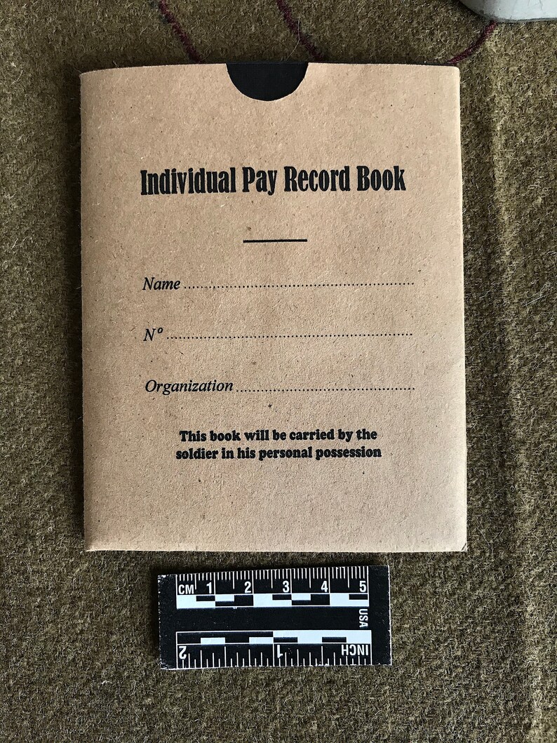 WWI US Individual Pay Record Book Etsy