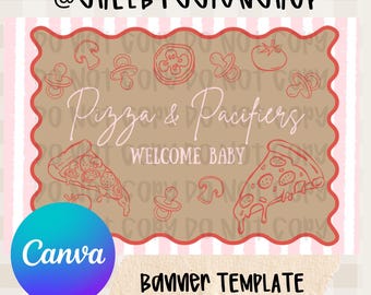 Plantilla de banner de pizza y chupetes