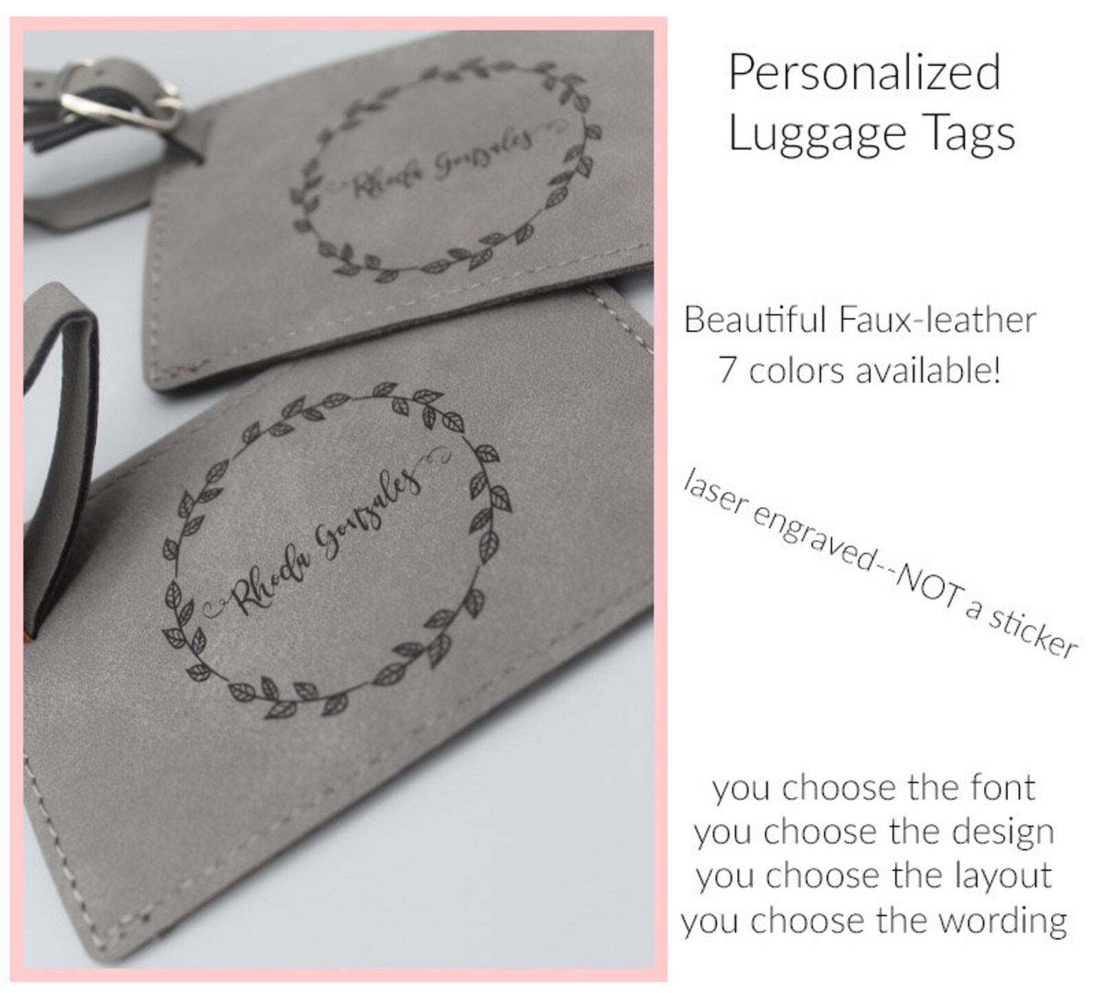 Bridesmaid Luggage Tag Wedding Party Gift Faux Leather Etsy