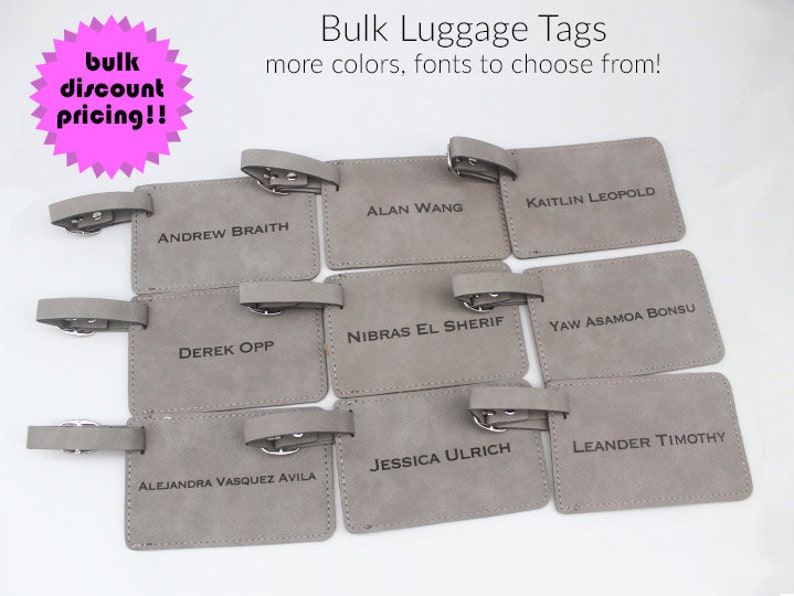 Bulk Luggage Tags Bulk Wedding Party Gift Faux Leather Etsy