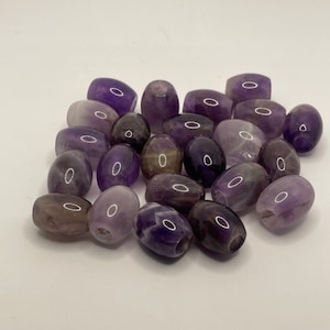 2 Natural Amethyst Barrel Loc Beads - 4.5 - 5mm bead hole