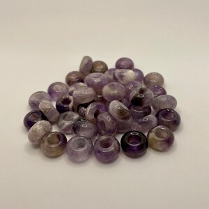 2 Natural Amethyst Large Hole Loc Beads - 6mm bead hole