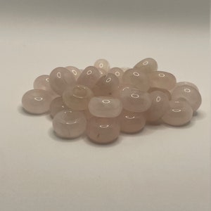 2 Natural Rose Quartz Large Hole Loc Beads - 6mm bead hole