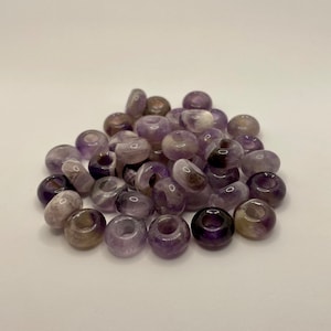 5 Natural Amethyst Large Hole Loc Beads - 6mm bead hole