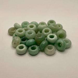 5 Natural Green Aventurine Large Hole Loc Beads - 6mm bead hole