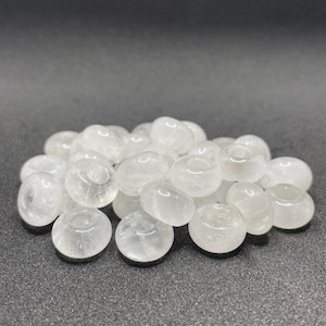 2 Natural Quartz Large Hole Loc Beads - 6mm bead hole