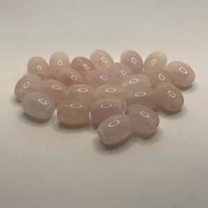 2 Natural Rose Quartz Barrel Loc Beads - 4.5 - 5mm bead hole