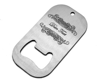 Stainless steel bottle opener with personal engraving - text or image - keychain gift personalized