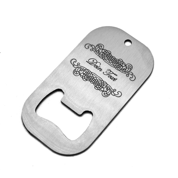 Stainless steel bottle opener with personal engraving - text or image - keychain gift personalized