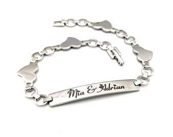 Bracelet with personal engraving - jewelry with personalized lettering - length selectable