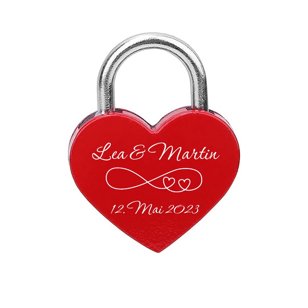Loving Lock Love Lock With Individual Engraving - Personalized Lock in Heart Shape ...