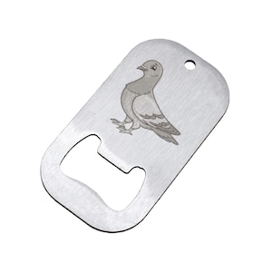 Stainless steel bottle opener with personal photo engraving or text