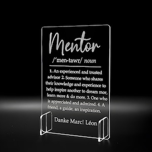 個人的なモチーフ/テキスト/ロゴ（例：Wifiデータ）が入ったアクリルガラススタンド - パーソナライズ