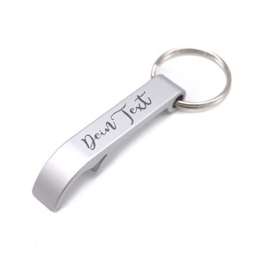 Aluminum bottle opener with personal label - aluminum beer opener keychain laser engraving