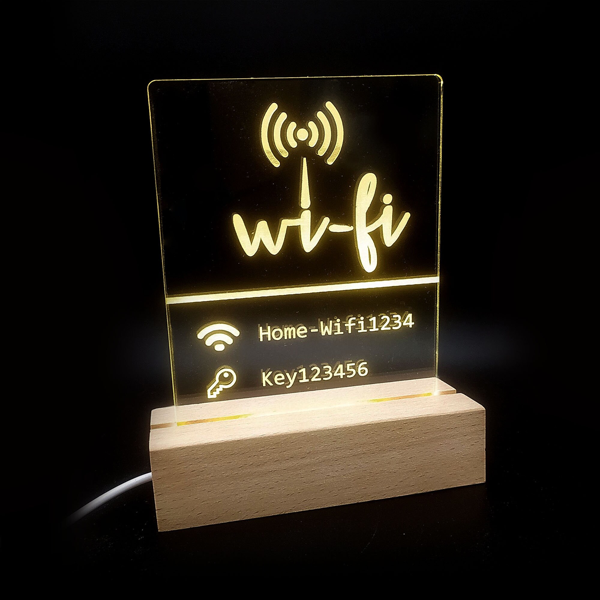 Leuchttafel mit Ihrem Motiv z.B. Wifi / QRCode / Schriftzug Etsy.de