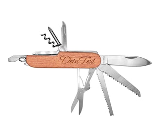 11 in 1 Taschenmesser mit persönlicher Gravur - Multifunktions-Campingmesser - personalisiert