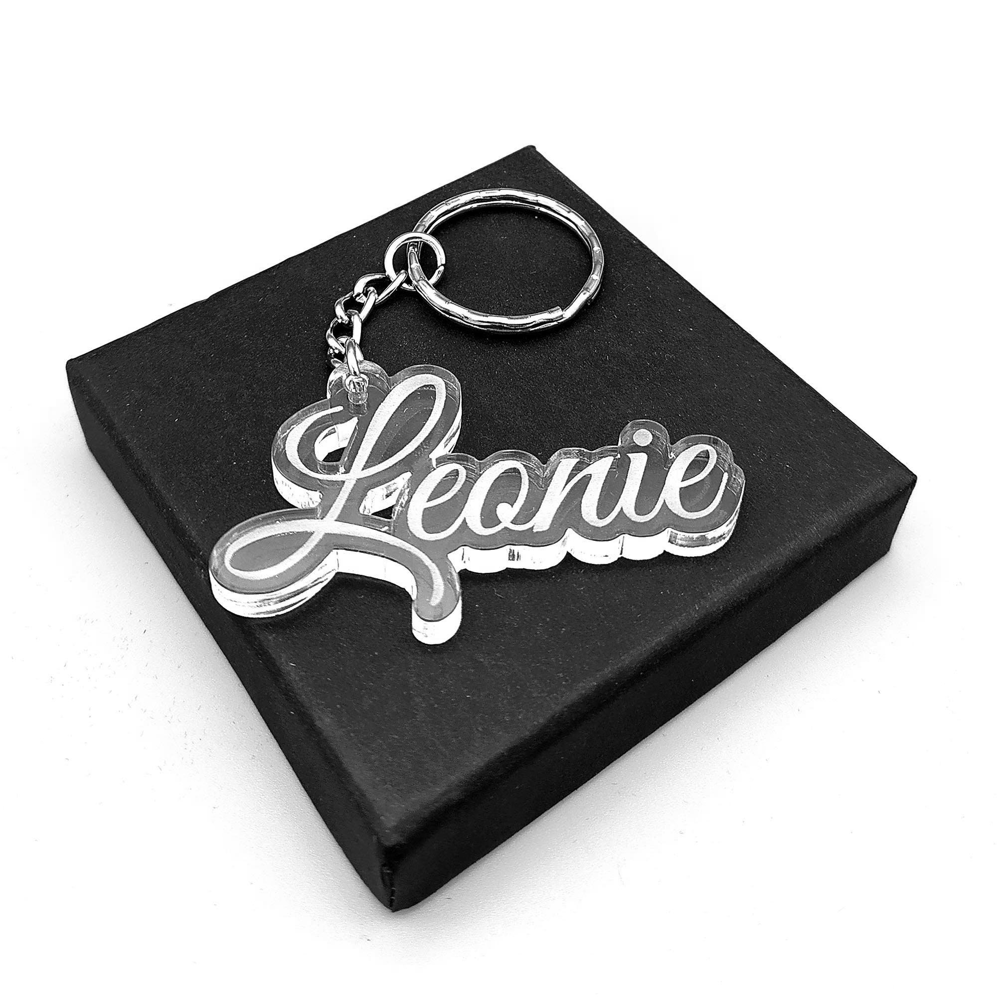 Acrylic glass name tags personalized keychain gift Etsy