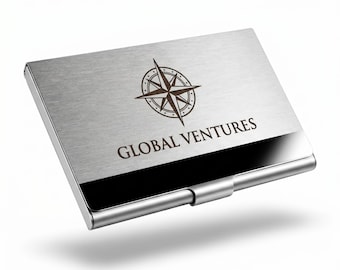 Estuche personalizado de acero inoxidable para tarjetas de visita con grabado