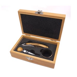 Bamboo wine set box with individual engraving - wine box gift