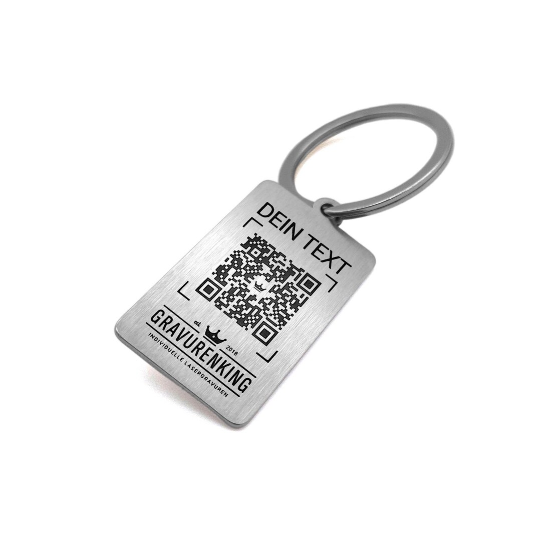 Stainless Steel Keychain With QR Code - Customize Your Keychain - Etsy UK