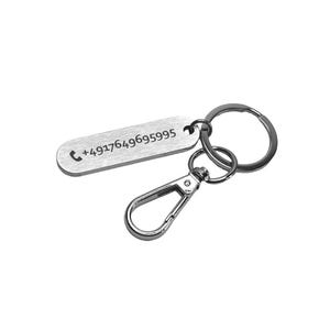 Stainless steel keychain with individual laser engraving