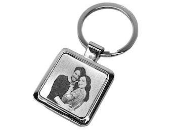 Premium stainless steel keychain with individual laser engraving - photo / text