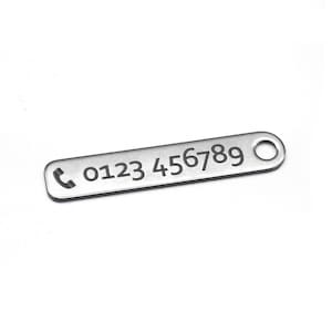 Keyring with personal engraving - telephone number / text - stainless steel engraving