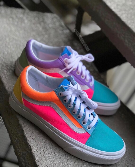 colorful old skool vans cheap online