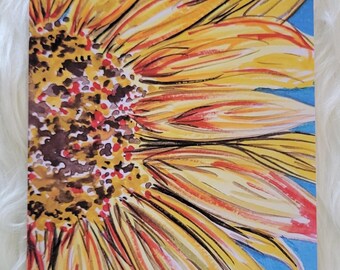 Sunflower Watercolor Art Card Note Blank Greeting Card