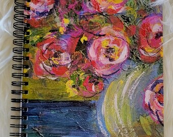 Pink Flowers in a Vase Notebook Journal