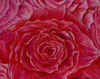 Shades of Pink Roses Acrylic Painting Wall Art