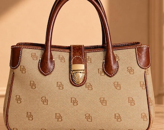 Vintage Dooney & Bourke Tan Signature Canvas Leather  display picture 1