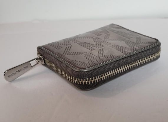 Michael Kors Silver Monogram Mini Zip Wallet — 3.… - image 2