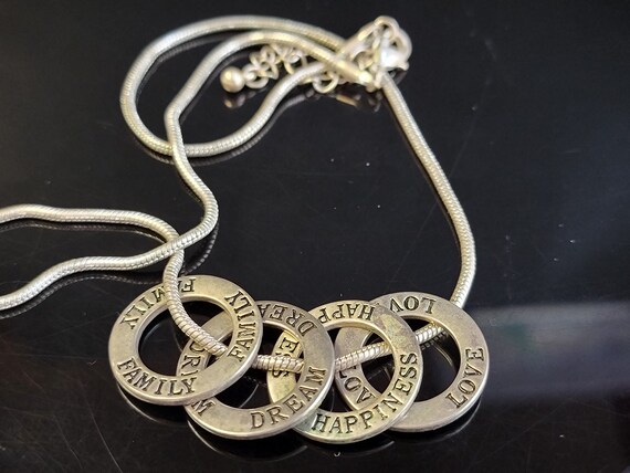 Personalized Interlocking Circle Family Necklace,… - image 3