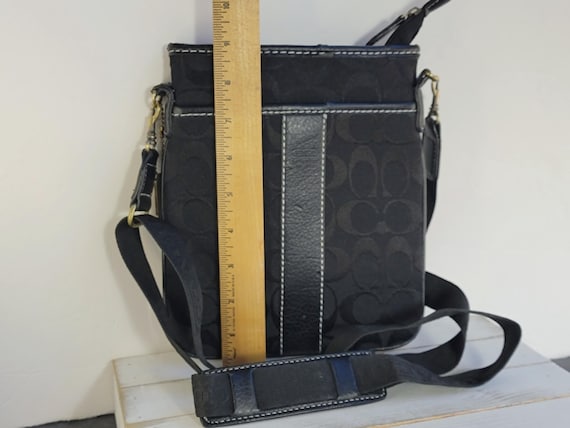 Authentic Black Coach Monogram Zip Crossbody | De… - image 12