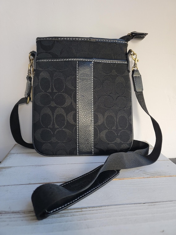 Authentic Black Coach Monogram Zip Crossbody | De… - image 3