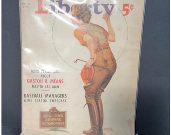 1937 LIBERTY Magazine – Statue of Liberty Cover, Vintage Americana