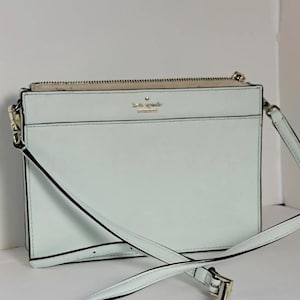 Pastel  color leather Kate Spade shoulder bag, leather crossover bag, leather cross body bag,
