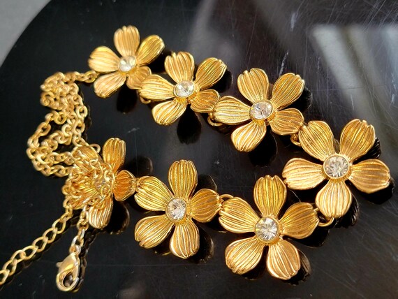 Gold wildflower jewelry necklace,  Daisy chain ne… - image 5