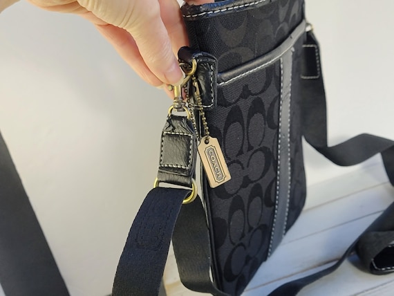Authentic Black Coach Monogram Zip Crossbody | De… - image 15
