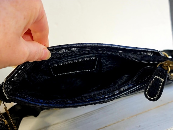 Authentic Black Coach Monogram Zip Crossbody | De… - image 14