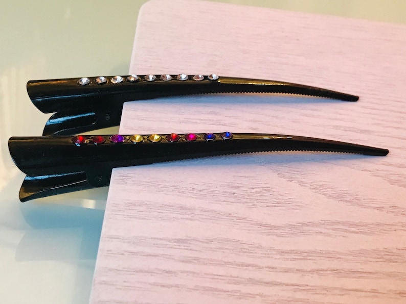 Alligator Hair clip vintage Set 2 Alligator hair clips for Etsy