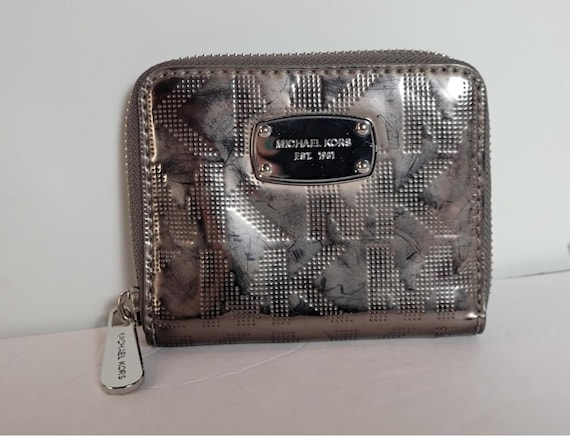 Michael Kors Silver Monogram Mini Zip Wallet — 3.… - image 10