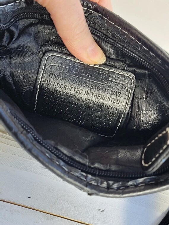 Authentic Black Coach Monogram Zip Crossbody | De… - image 8