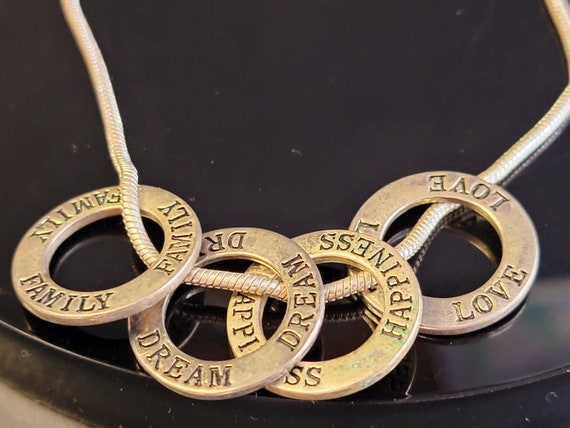 Personalized Interlocking Circle Family Necklace,… - image 4