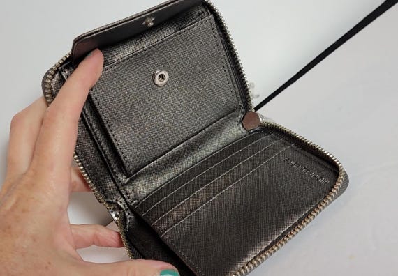 Michael Kors Silver Monogram Mini Zip Wallet — 3.… - image 6