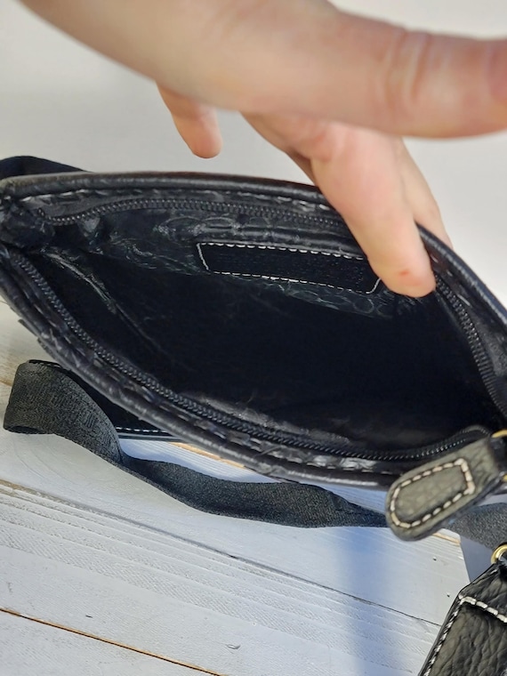 Authentic Black Coach Monogram Zip Crossbody | De… - image 9