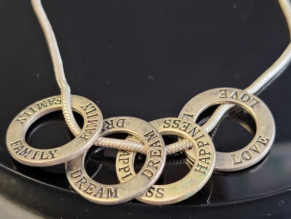 Personalized Interlocking Circle Family Necklace,… - image 2
