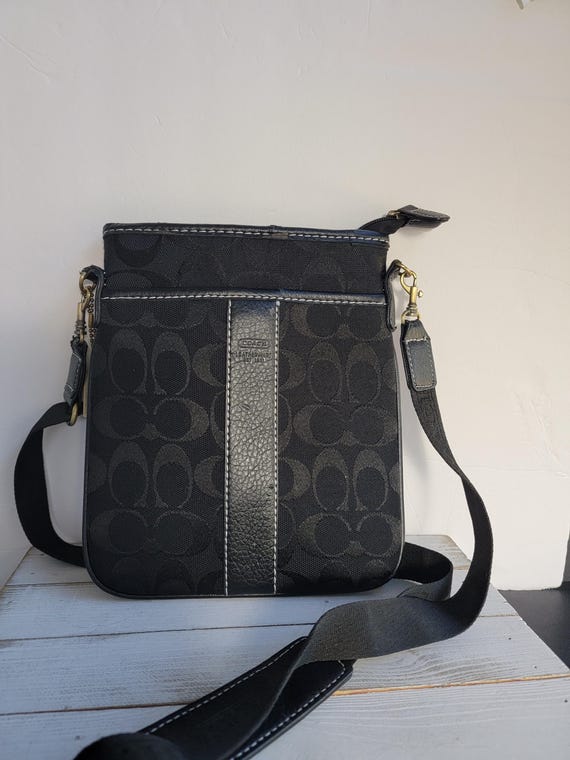 Authentic Black Coach Monogram Zip Crossbody | De… - image 4